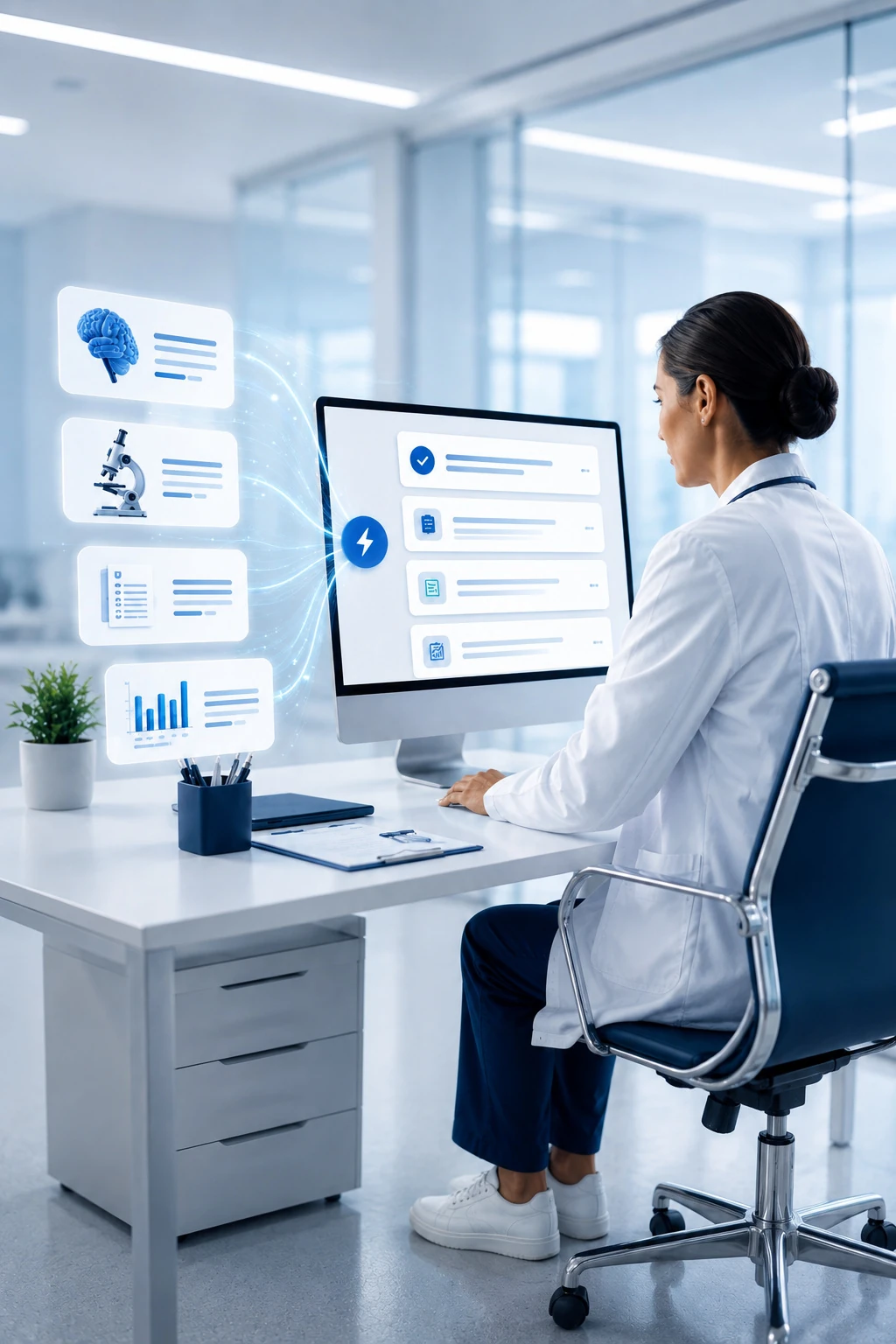 Clinician retrieving medical knowledge instantly